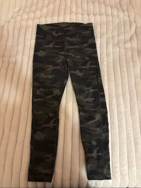 Athleta Olive Green and Black Camo Kids Leggings